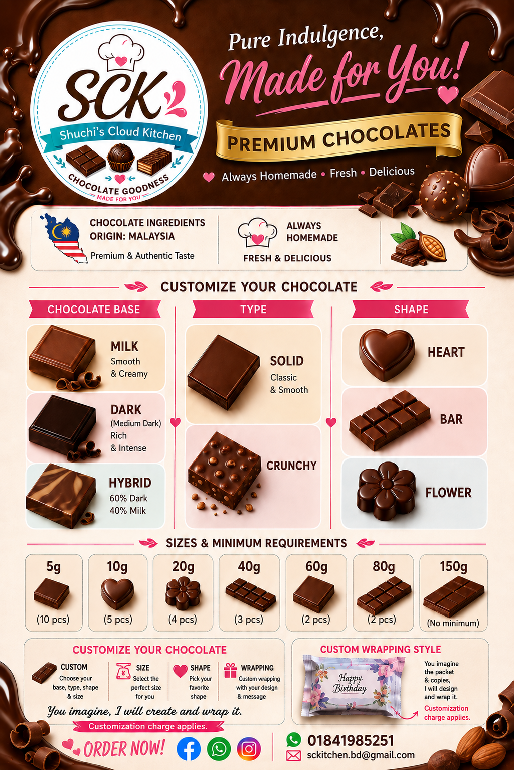Premium Custom Chocolates / প্রিমিয়াম কাস্টম চকলেট